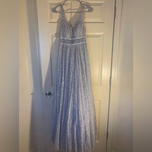 Grey Sequined Formal Gown